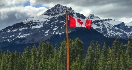 Canada Flag; Canadian Rockies