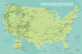 Map of National Parks, Monuments